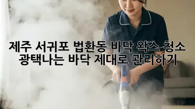 제주 서귀포 법환동 바닥 왁스 청소: 광택나는 바닥, 제대로 관리하기